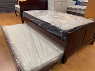 New MDF bed frame with Mattress Twin Size Set