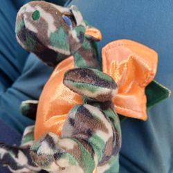 TY Beanie Baby RAZOR the Camouflage Dragon  9” Stuffed Animal No Hang Tag