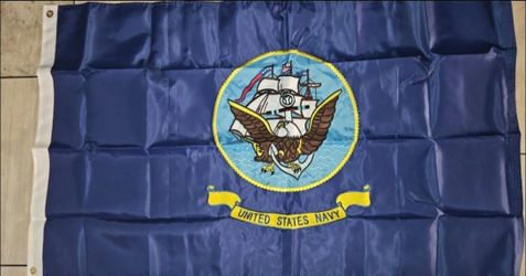 Navy Flag Embroidered & Stitched $25 Flag 5ftx3ft Firm On Price