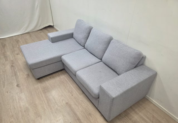 Light Gray Divan Sofa – Washed + Disinfected, 230 x 150 x 85 cm