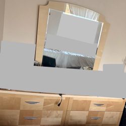 Vanity, Bed, Bed Table Set