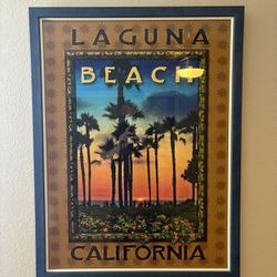 Laguna Beach Poster Custom Frame