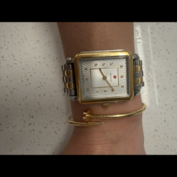 Authentic Michele Deco Two-Tone Diamond Dial Watch