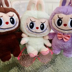 3 New Labubu Plushies & Monster Keychain 