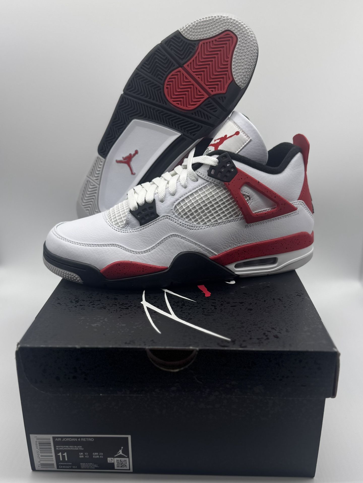 Nike Air Jordan Retro 4 Red Cement DH6927-161 Men’s Size 11 Brand New DS 