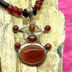 Sterling Carnelian Necklace 20"