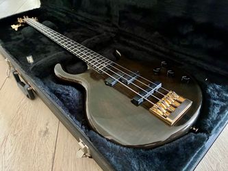 1994 vintage Pedulla MVP4 custom Bass Guitar Translucent Black.