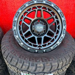 17x9 Rines XM700 Semi Matt Black 6x139.7 Tires 265/70/17 Kumho RT