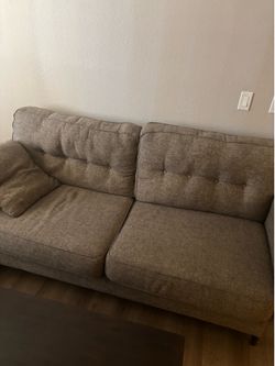 Modern Brown Fabric Futon Couch
