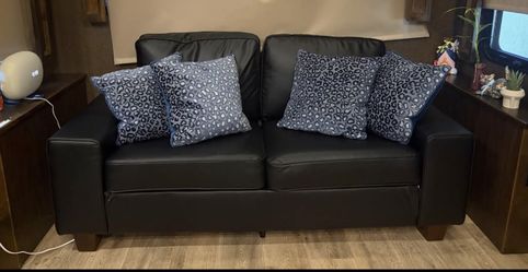 Black Love Seat , Faux Leather. Price Including Delivery