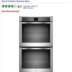 Whirlpool 30” Double Electric Oven Stainless Steel