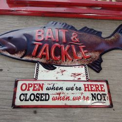 Bait And Tackle Metal Wall Hanging