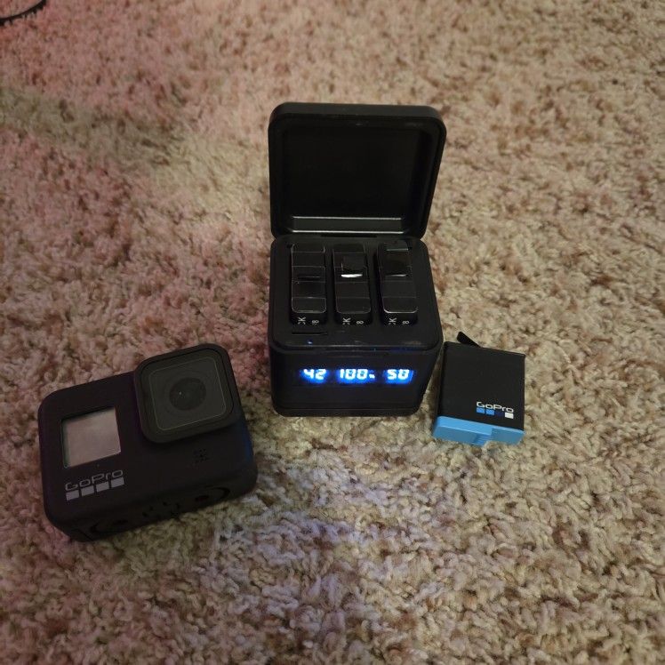 GoPro Hero 8 With 4 Batteries And Charging Case.