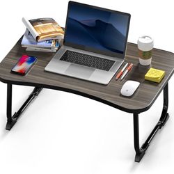 Foldable Lap Desks For Laptop, 23.6 Inch Laptop Tray Table, Portable Bed Tray Table, Laptop Desk For Working, Writing And Eating Black