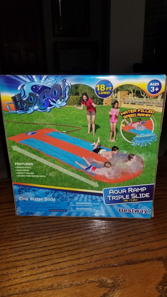 NEW IN BOX H20GO AQUA RAMP TRIPLE SLIDE AND SPEED RAMP. PICK UP MIDDLEBORO ONLY FINAL SALE