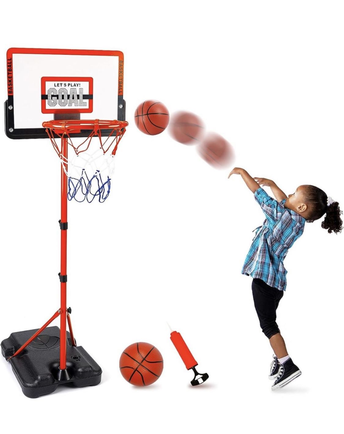 Kids Basketball Hoop Indoor Adjustable Height 3.5ft-5.5ft Mini Toddler Basketball Hoop Outdoor Indoor Basketball Goal Backyard Outside Toys