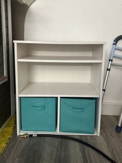Small Cubby Shelf With Bins