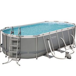 x Sale Oval - in Frame Modesto, Above Steel Power Bestway Metal Ground Outdoor Pool for OfferUp Swimming 18\' CA 48\