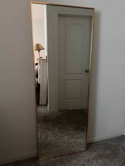 Full Length Floor Mirror Gold Thin Frame