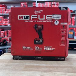 Milwaukee M18 FUEL 18V Lithium-Ion Brushless Cordless 3/8 in. Compact Impact Wrench with Friction Ring Kit, Resistant Batteries