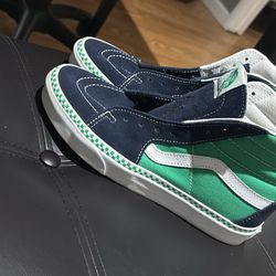 Navy Blue and Green Vans