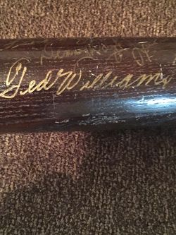 Ted Williams, Pinsky, Doerr 1967 Boston Red Sox Team Signed Bat Old Memorabilia