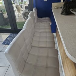 Stools, White And Chrome