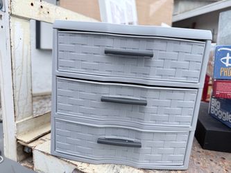 3-Drawer Plastic Storage Unit Gray