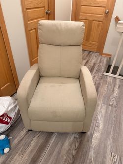 Beige Fabric Recliner Chair