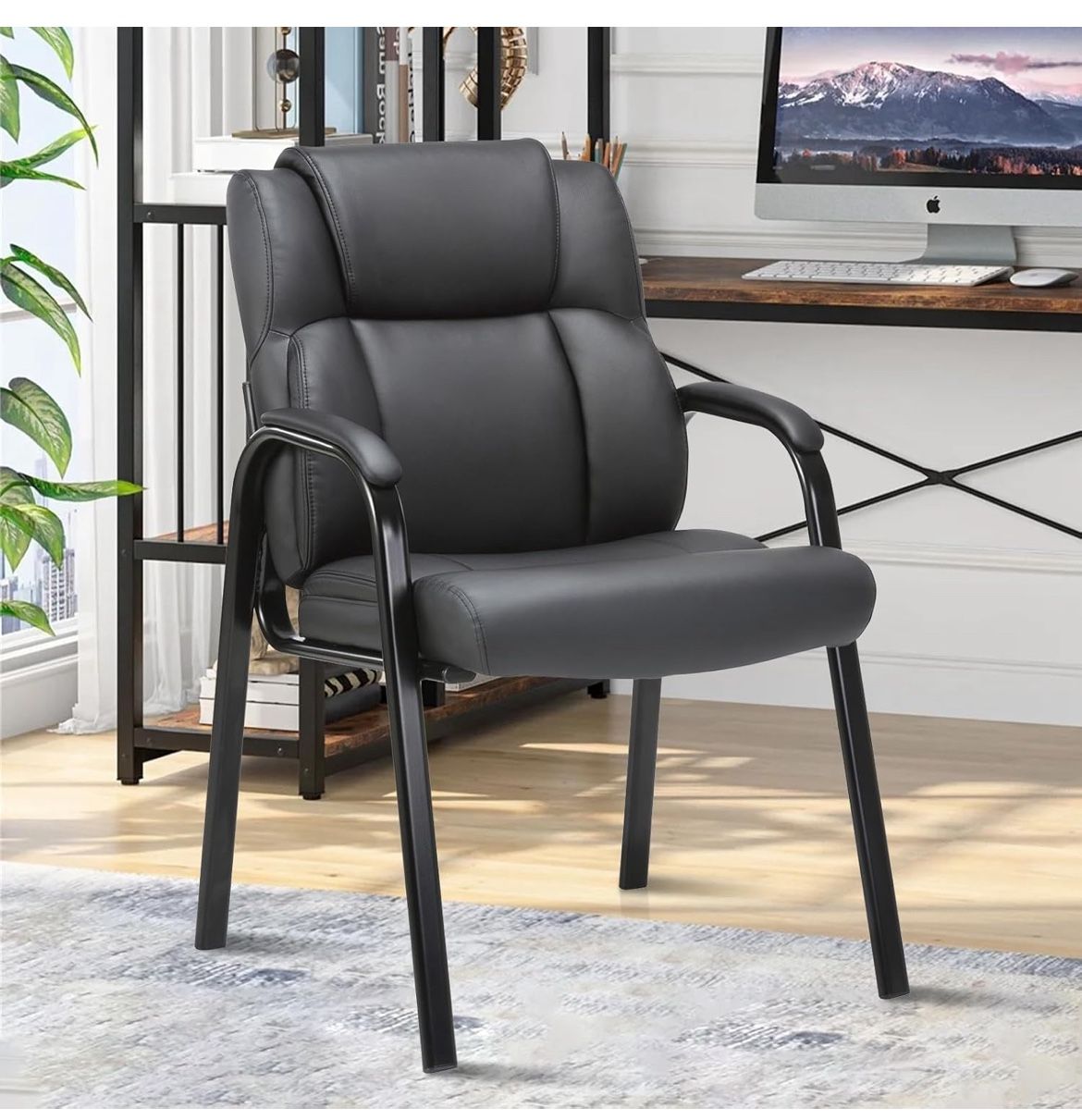 CLATINA Black Guest Chair with Arms