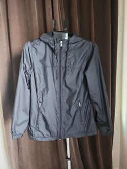 Gray Lightweight Hooded Windbreaker Jacket CALVIN KLEIN  SMALL