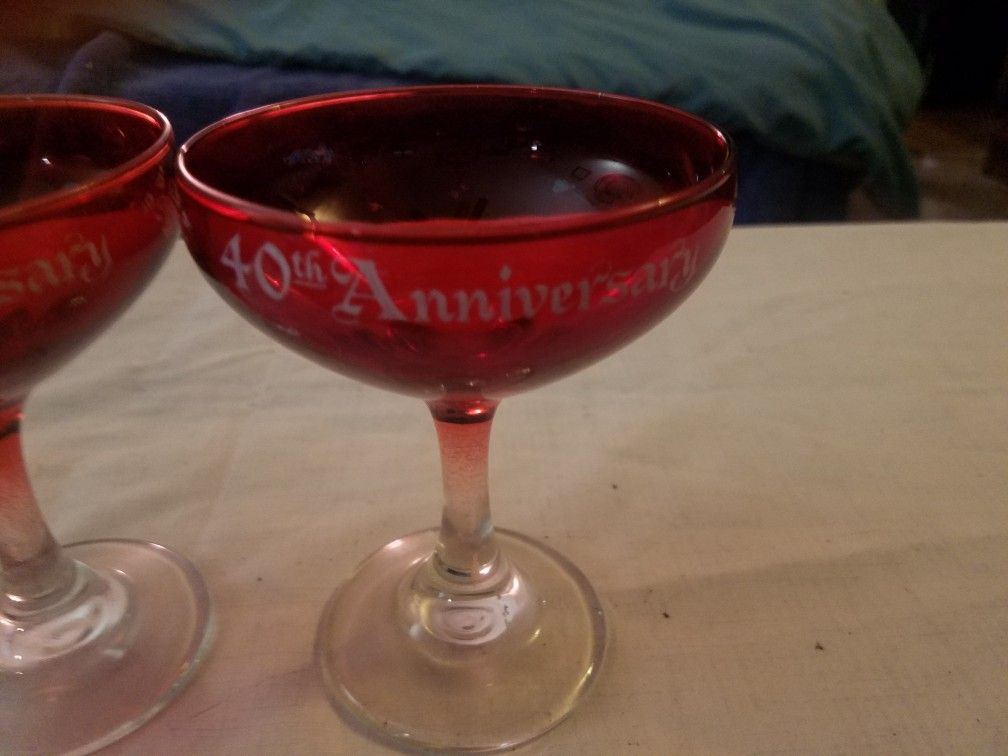 40TH ANNIVERSARY CHAMPAGE GLASSES