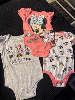 Disney Minnie Mouse Baby Onesies Set of 3- 12 Months