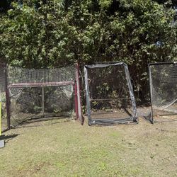 Lacrosse/Hockey Goals, Rebounder, and Standing Defender