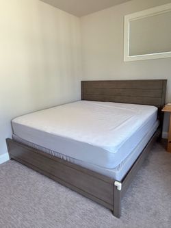 King size platform bed frame wood