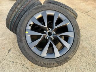 FREE DELIVERY(4) NEW 2025 Tesla Model X 20" Cyberstream Gunmetal Continental TIRES W/ SENSORS