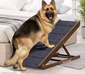 Brand New Adjustable Dog Ramp for Bed - 39" Long 13.4” Wide Foldable Wooden Ramp for Bed, Couch