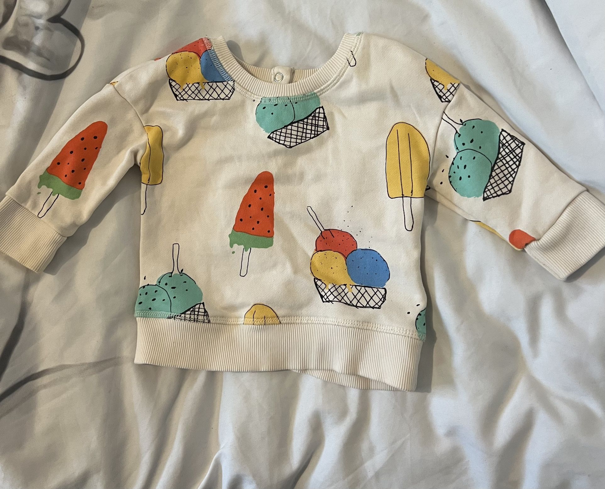 Nadadelazos Baby White Gelato Sweatshirt 12m