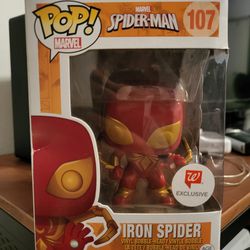 MARVEL Spiderman Iron Spider Funko POP - #107 Walgreens Exclusive USED