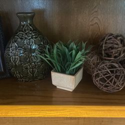 Decorative Vase And Fake Plant