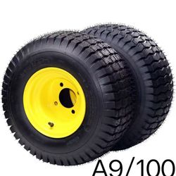 18x8.50-8 Lawn Mower Tire with Wheel Assembly - 4 Lug, 4" Center, 2.83" Center Bore, 4 Ply Tractor Turf Tire, 825 Lbs Capacity, Set of 2