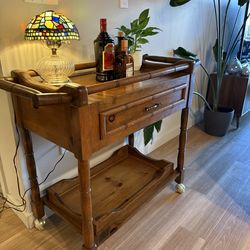 All wood bar cart