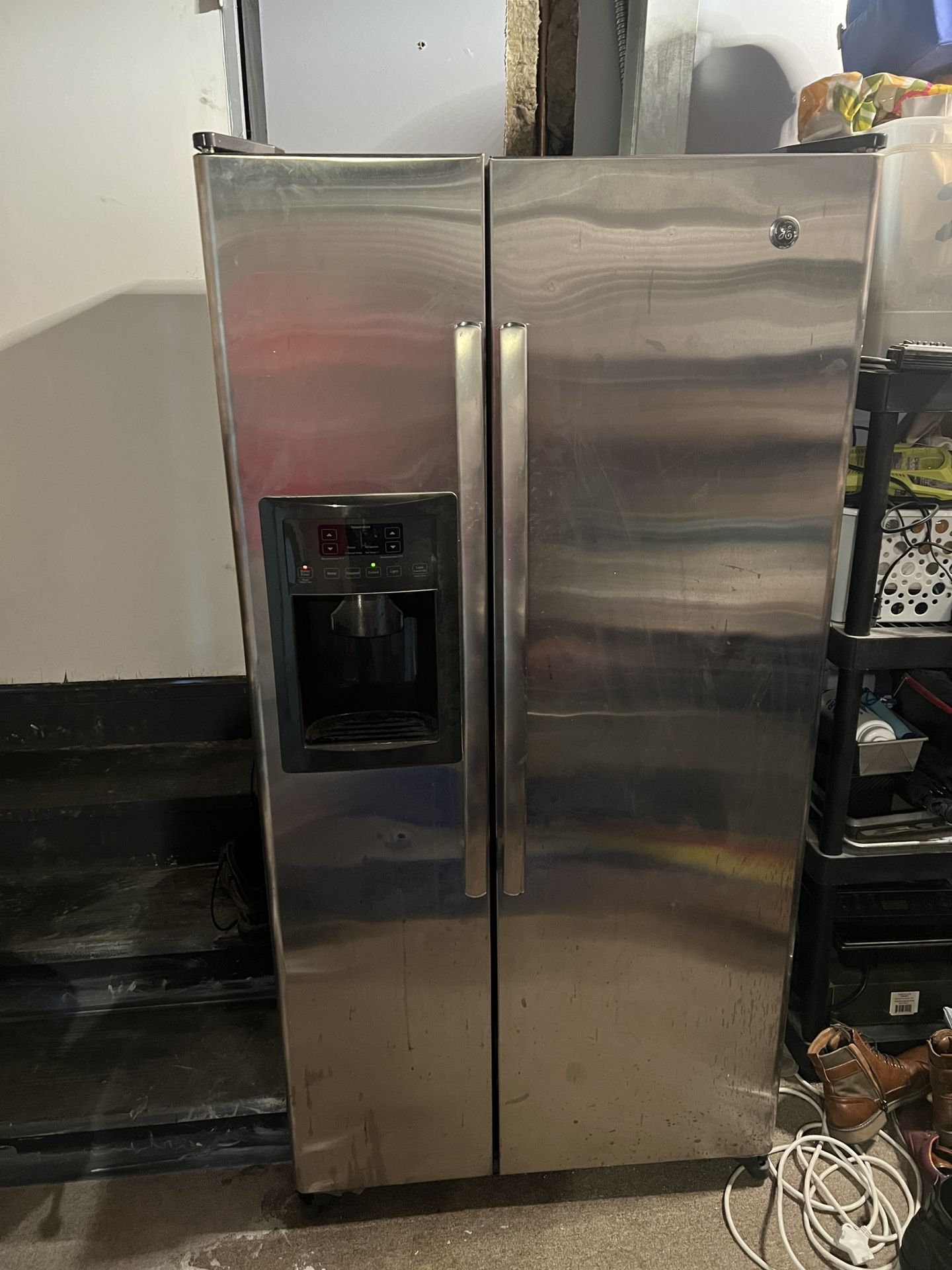 $100 GE Side By Side Fridge Stainless Steel