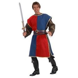 MEDIEVAL TABARD COSTUME, BLUE/RED - ADULT ONE SIZE