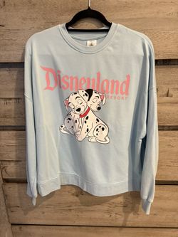 Disneyland 101 Dalmatians Crewneck Sweatshirt Size Medium Blue