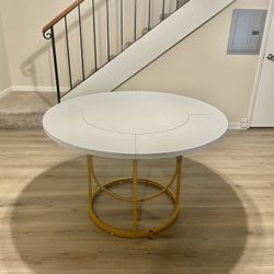 White Round Dining Table 