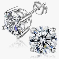 Moissanite Earrings - Color Grade F - VVS1 With Authenticity Certificate 1.5 Ct