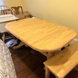 Table Bench And 2 Chairs