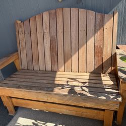 African mahogany wooden glider bench