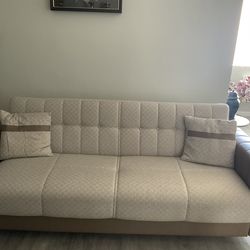 Convertible sofa bed with storage